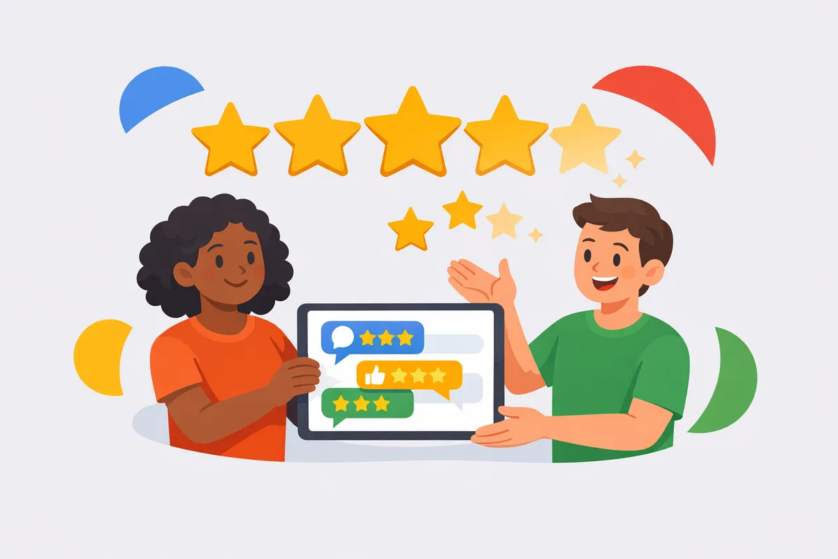 Customer Review Management: Building Trust and Improving Ratings Customer review management dashboard displaying trust metrics and rising star ratings across multiple platforms.