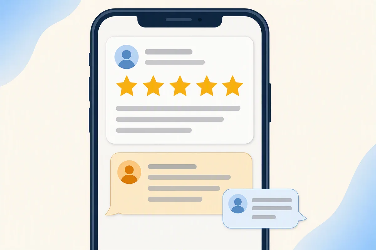 How to Reply to Positive Reviews Without Sounding Robotic 5-star review response example on a smartphone screen