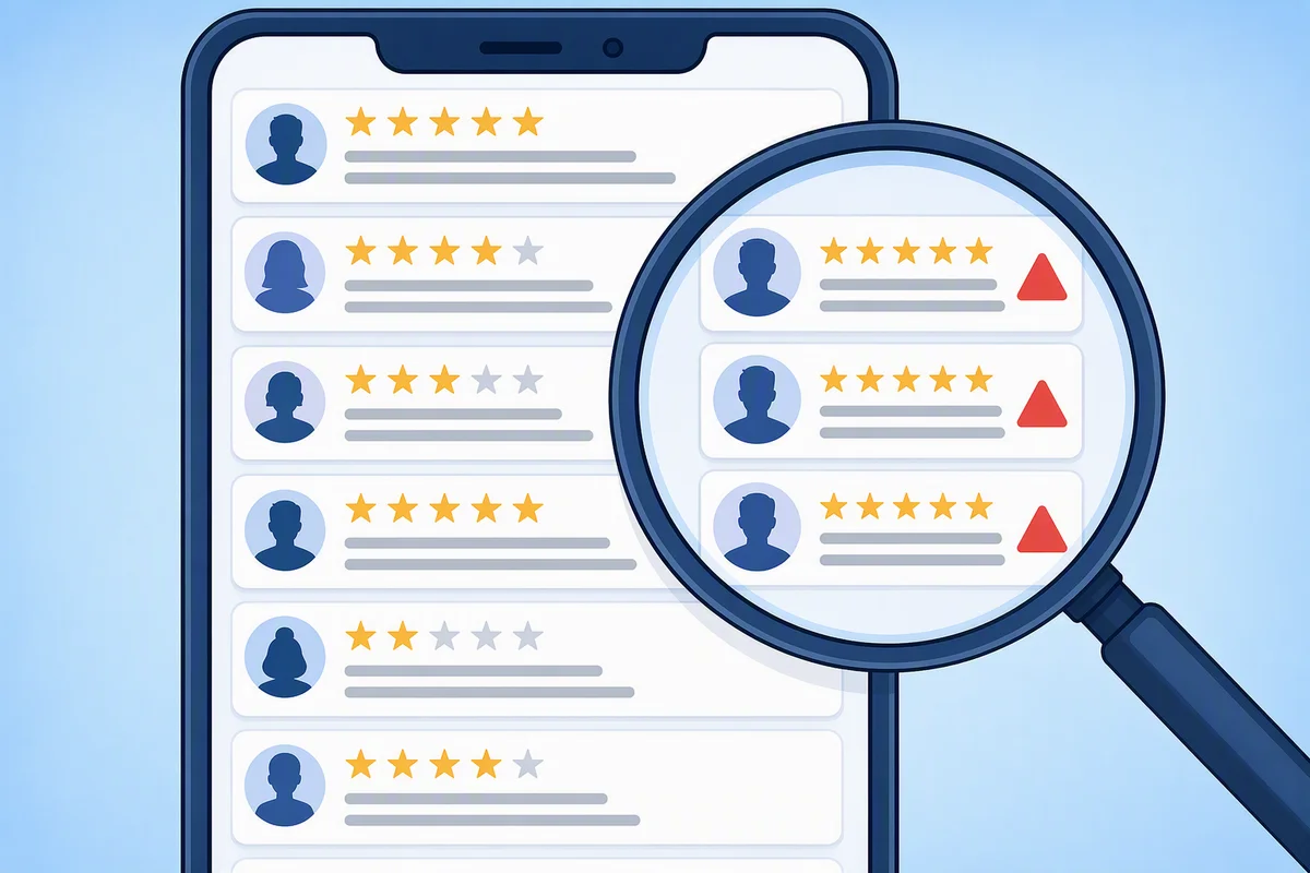 Review Fraud: Detection, Costs & Platform Defences in 2026 Review fraud detection dashboard showing suspicious review patterns and fake alerts.